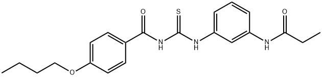 N-[3-({[(4-butoxybenzoyl)amino]carbothioyl}amino)phenyl]propanamide Struktur