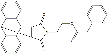 2-(16,18-dioxo-17-azapentacyclo[6.6.5.0~2,7~.0~9,14~.0~15,19~]nonadeca-2,4,6,9,11,13-hexaen-17-yl)ethyl phenylacetate Struktur