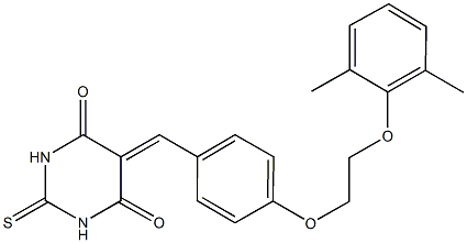 5-{4-[2-(2,6-dimethylphenoxy)ethoxy]benzylidene}-2-thioxodihydropyrimidine-4,6(1H,5H)-dione Struktur