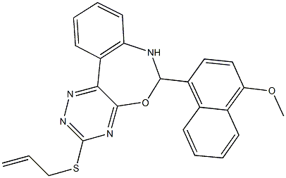 3-(allylthio)-6-(4-methoxy-1-naphthyl)-6,7-dihydro[1,2,4]triazino[5,6-d][3,1]benzoxazepine Struktur