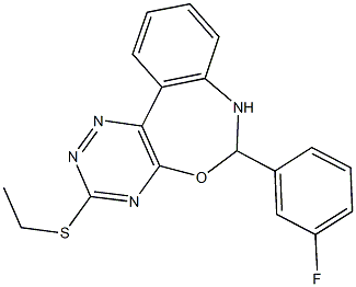 ethyl 6-(3-fluorophenyl)-6,7-dihydro[1,2,4]triazino[5,6-d][3,1]benzoxazepin-3-yl sulfide Struktur