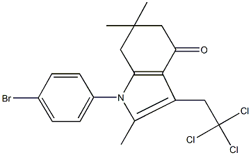 1-(4-bromophenyl)-2,6,6-trimethyl-3-(2,2,2-trichloroethyl)-1,5,6,7-tetrahydro-4H-indol-4-one Struktur