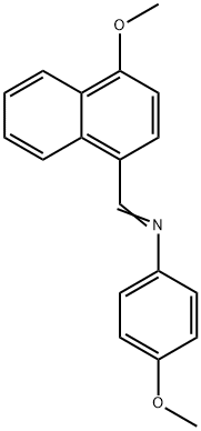 4-methoxy-N-[(4-methoxy-1-naphthyl)methylene]aniline Struktur