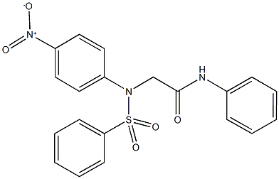 2-[{4-nitrophenyl}(phenylsulfonyl)amino]-N-phenylacetamide Struktur