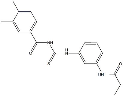 N-[3-({[(3,4-dimethylbenzoyl)amino]carbothioyl}amino)phenyl]propanamide Struktur