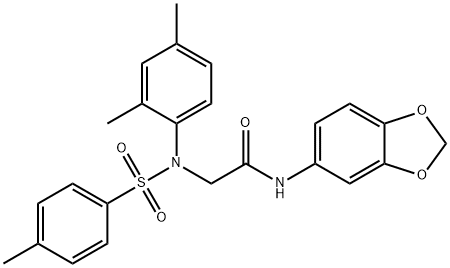 N-(1,3-benzodioxol-5-yl)-2-{2,4-dimethyl[(4-methylphenyl)sulfonyl]anilino}acetamide Struktur