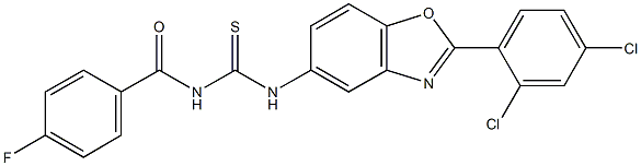 N-[2-(2,4-dichlorophenyl)-1,3-benzoxazol-5-yl]-N'-(4-fluorobenzoyl)thiourea Struktur