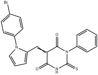 5-{[1-(4-bromophenyl)-1H-pyrrol-2-yl]methylene}-1-phenyl-2-thioxodihydro-4,6(1H,5H)-pyrimidinedione Struktur