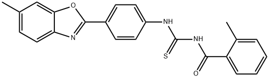 N-[4-(6-methyl-1,3-benzoxazol-2-yl)phenyl]-N'-(2-methylbenzoyl)thiourea Struktur