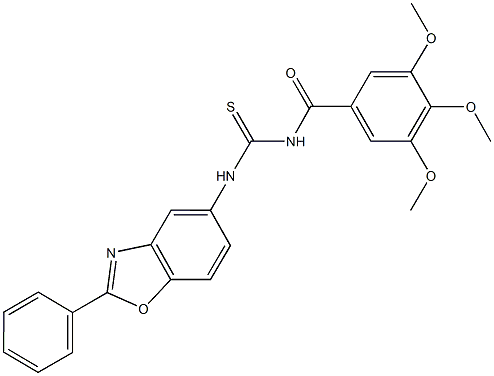 N-(2-phenyl-1,3-benzoxazol-5-yl)-N'-(3,4,5-trimethoxybenzoyl)thiourea Struktur