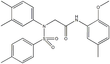 2-{3,4-dimethyl[(4-methylphenyl)sulfonyl]anilino}-N-(2-methoxy-5-methylphenyl)acetamide Struktur