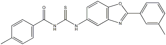 N-(4-methylbenzoyl)-N'-[2-(3-methylphenyl)-1,3-benzoxazol-5-yl]thiourea Struktur