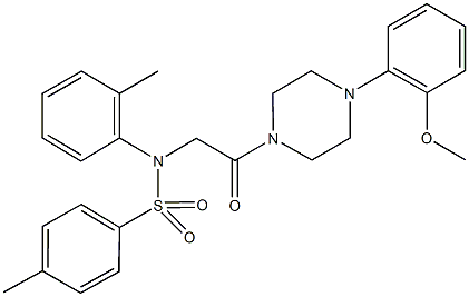 N-{2-[4-(2-methoxyphenyl)piperazin-1-yl]-2-oxoethyl}-4-methyl-N-(2-methylphenyl)benzenesulfonamide Struktur