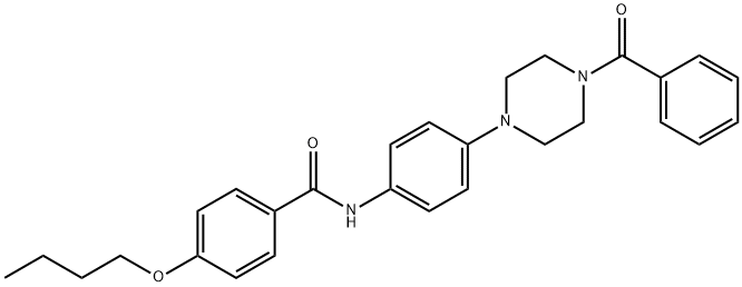 N-[4-(4-benzoyl-1-piperazinyl)phenyl]-4-butoxybenzamide Struktur