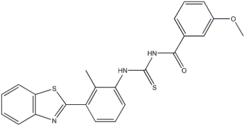 N-[3-(1,3-benzothiazol-2-yl)-2-methylphenyl]-N'-(3-methoxybenzoyl)thiourea Struktur