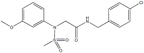 N-(4-chlorobenzyl)-2-[3-methoxy(methylsulfonyl)anilino]acetamide Struktur