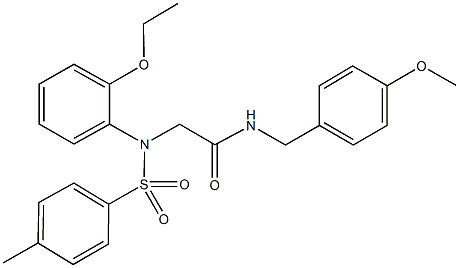 2-{2-ethoxy[(4-methylphenyl)sulfonyl]anilino}-N-(4-methoxybenzyl)acetamide Struktur