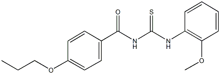 N-(2-methoxyphenyl)-N'-(4-propoxybenzoyl)thiourea Struktur