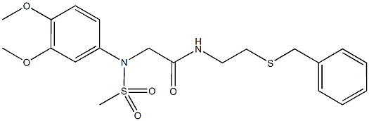 N-[2-(benzylsulfanyl)ethyl]-2-[3,4-dimethoxy(methylsulfonyl)anilino]acetamide Struktur