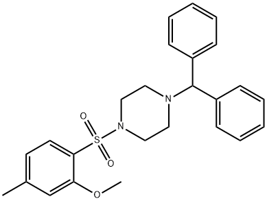 2-[(4-benzhydryl-1-piperazinyl)sulfonyl]-5-methylphenyl methyl ether Struktur