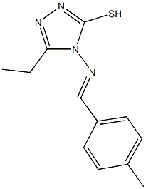 5-ethyl-4-[(4-methylbenzylidene)amino]-4H-1,2,4-triazol-3-yl hydrosulfide Struktur