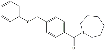 4-(1-azepanylcarbonyl)benzyl phenyl sulfide Struktur