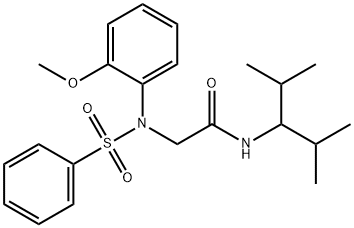 N-(1-isopropyl-2-methylpropyl)-2-[2-methoxy(phenylsulfonyl)anilino]acetamide Struktur