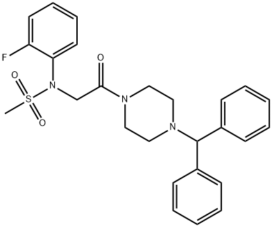 N-[2-(4-benzhydryl-1-piperazinyl)-2-oxoethyl]-N-(2-fluorophenyl)methanesulfonamide Struktur