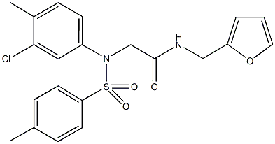 2-{3-chloro-4-methyl[(4-methylphenyl)sulfonyl]anilino}-N-(2-furylmethyl)acetamide Struktur