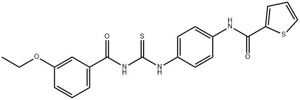 N-[4-({[(3-ethoxybenzoyl)amino]carbothioyl}amino)phenyl]-2-thiophenecarboxamide Struktur