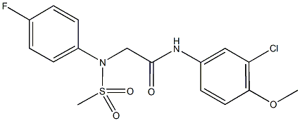 N-(3-chloro-4-methoxyphenyl)-2-[4-fluoro(methylsulfonyl)anilino]acetamide Struktur