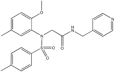 2-{2-methoxy-5-methyl[(4-methylphenyl)sulfonyl]anilino}-N-(4-pyridinylmethyl)acetamide Struktur