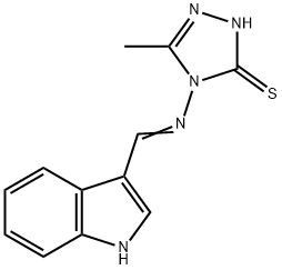 4-[(1H-indol-3-ylmethylene)amino]-5-methyl-4H-1,2,4-triazol-3-yl hydrosulfide Struktur