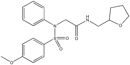 2-{[(4-methoxyphenyl)sulfonyl]anilino}-N-(tetrahydro-2-furanylmethyl)acetamide Struktur