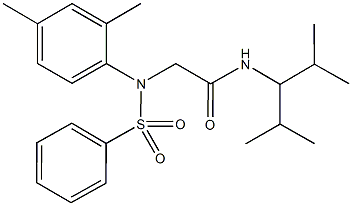 2-[2,4-dimethyl(phenylsulfonyl)anilino]-N-(1-isopropyl-2-methylpropyl)acetamide Struktur