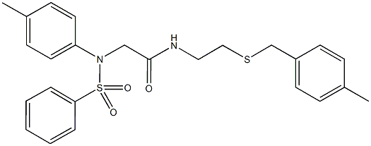 N-{2-[(4-methylbenzyl)sulfanyl]ethyl}-2-[4-methyl(phenylsulfonyl)anilino]acetamide Struktur