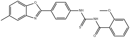 N-(2-methoxybenzoyl)-N'-[4-(5-methyl-1,3-benzoxazol-2-yl)phenyl]thiourea Struktur