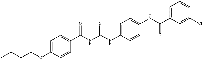 N-[4-({[(4-butoxybenzoyl)amino]carbothioyl}amino)phenyl]-3-chlorobenzamide Struktur