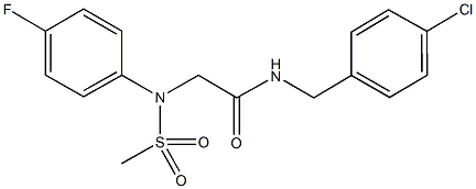 N-(4-chlorobenzyl)-2-[4-fluoro(methylsulfonyl)anilino]acetamide Struktur