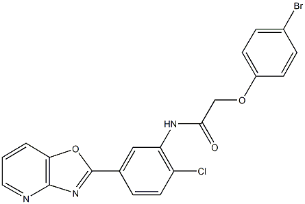 2-(4-bromophenoxy)-N-(2-chloro-5-[1,3]oxazolo[4,5-b]pyridin-2-ylphenyl)acetamide Struktur