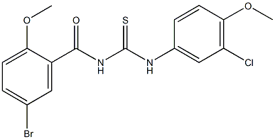 N-(5-bromo-2-methoxybenzoyl)-N'-(3-chloro-4-methoxyphenyl)thiourea Struktur