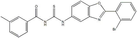 N-[2-(2-bromophenyl)-1,3-benzoxazol-5-yl]-N'-(3-methylbenzoyl)thiourea Struktur