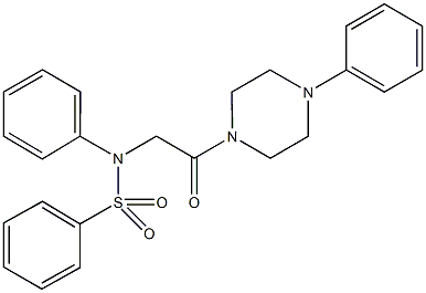 N-[2-oxo-2-(4-phenyl-1-piperazinyl)ethyl]-N-phenylbenzenesulfonamide Struktur