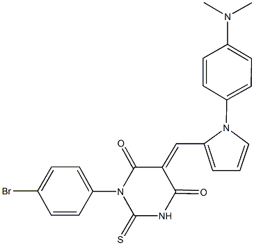 1-(4-bromophenyl)-5-({1-[4-(dimethylamino)phenyl]-1H-pyrrol-2-yl}methylene)-2-thioxodihydro-4,6(1H,5H)-pyrimidinedione Struktur