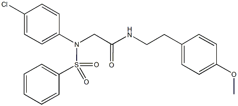 2-[4-chloro(phenylsulfonyl)anilino]-N-[2-(4-methoxyphenyl)ethyl]acetamide Struktur