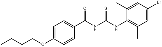 N-(4-bromo-2,6-dimethylphenyl)-N'-(4-butoxybenzoyl)thiourea Struktur