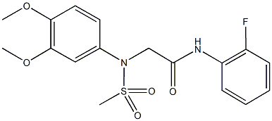 2-[3,4-dimethoxy(methylsulfonyl)anilino]-N-(2-fluorophenyl)acetamide Struktur