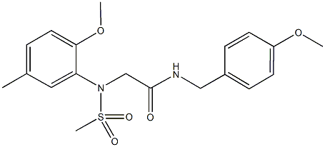 N-(4-methoxybenzyl)-2-[2-methoxy-5-methyl(methylsulfonyl)anilino]acetamide Struktur