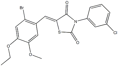 5-(2-bromo-4-ethoxy-5-methoxybenzylidene)-3-(3-chlorophenyl)-1,3-thiazolidine-2,4-dione Struktur