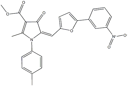 methyl 5-[(5-{3-nitrophenyl}-2-furyl)methylene]-2-methyl-1-(4-methylphenyl)-4-oxo-4,5-dihydro-1H-pyrrole-3-carboxylate Struktur